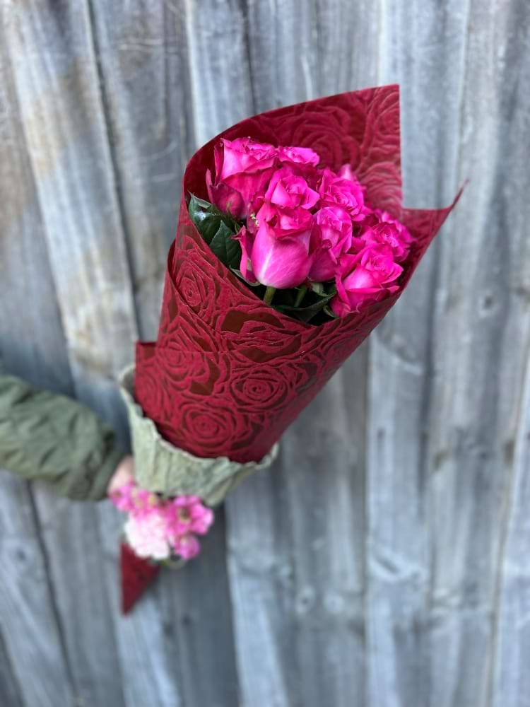 Pink Roses Gift Wrapped