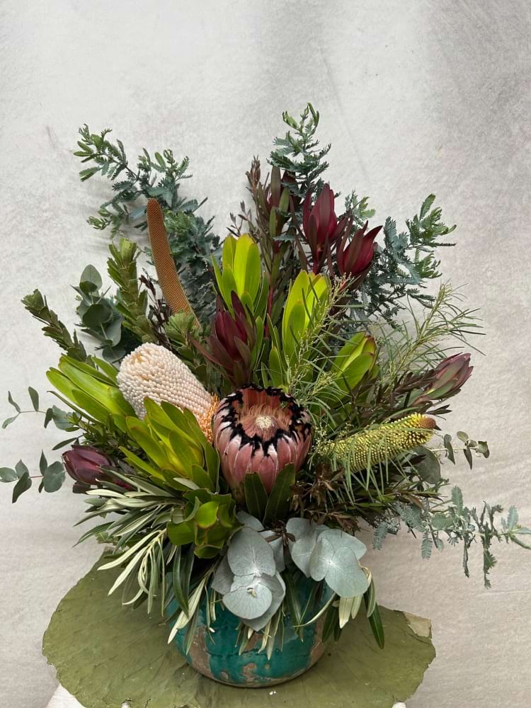 Native Arrangement in Teal Pot