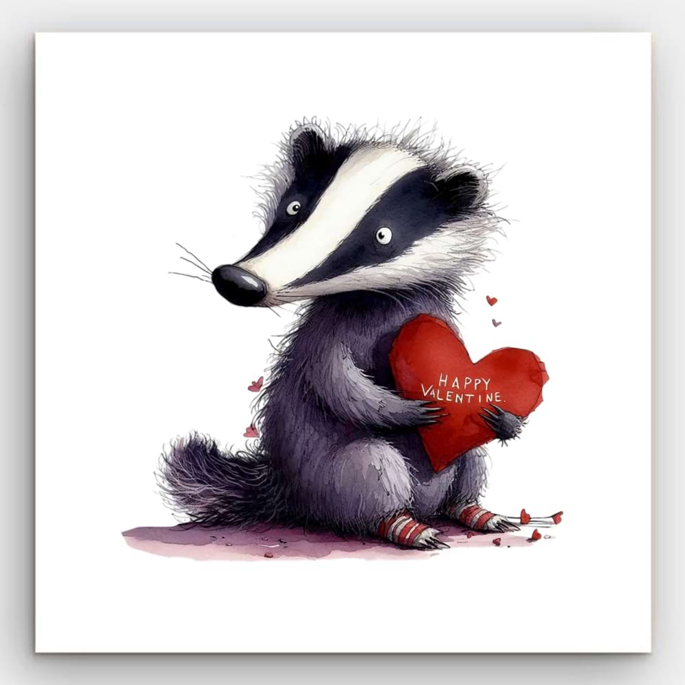 Badger Valentines Day Card 