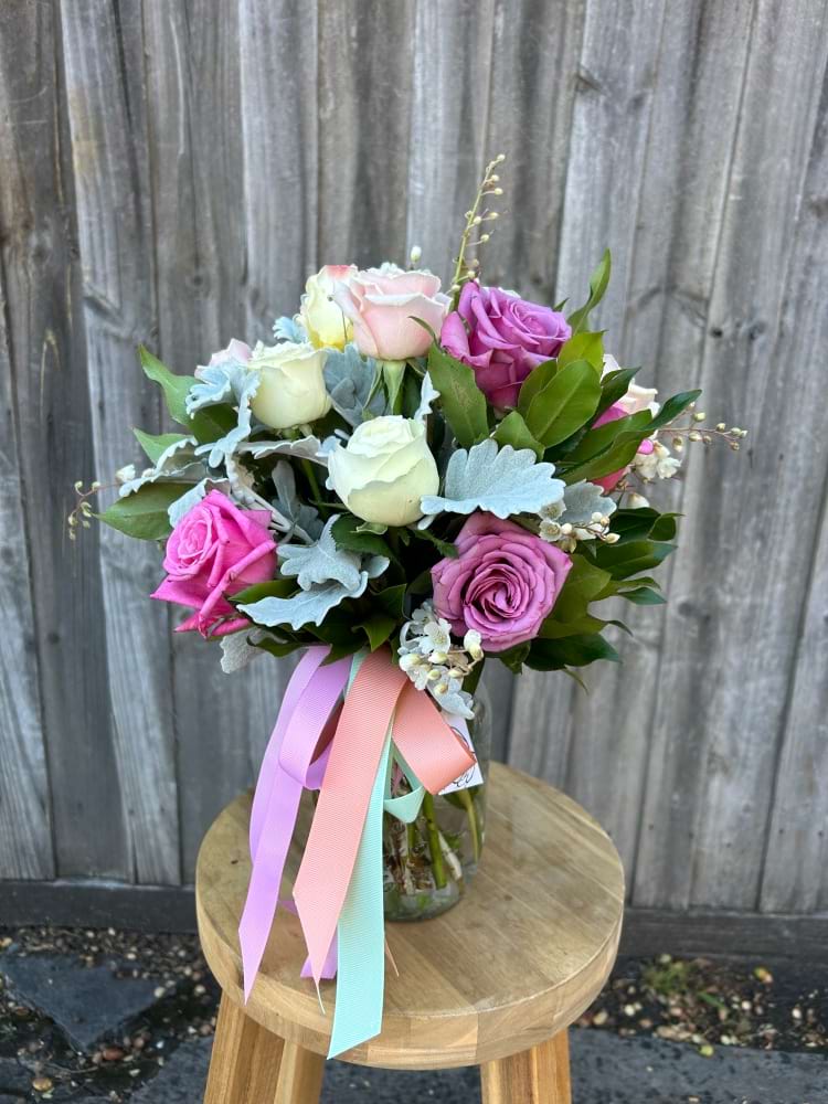 Roses in Mason Jar